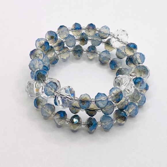 Bracelet Crystal Beads Wrap Memory Wire Artisan - Picture 4 of 8